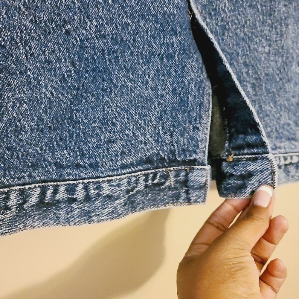 Lee Riders | Women's Vintage Acid Washed Denim Pencil Skirt (Size 12 Petite) - Picture 11 of 12